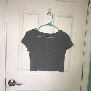 -button up crop top-